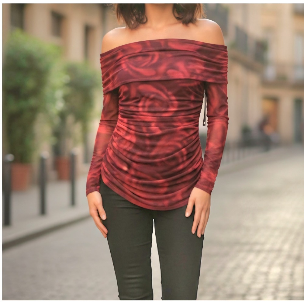 absolutely & famous women's straper blouses Longsleeve Color Red Size L(2) XL(1)